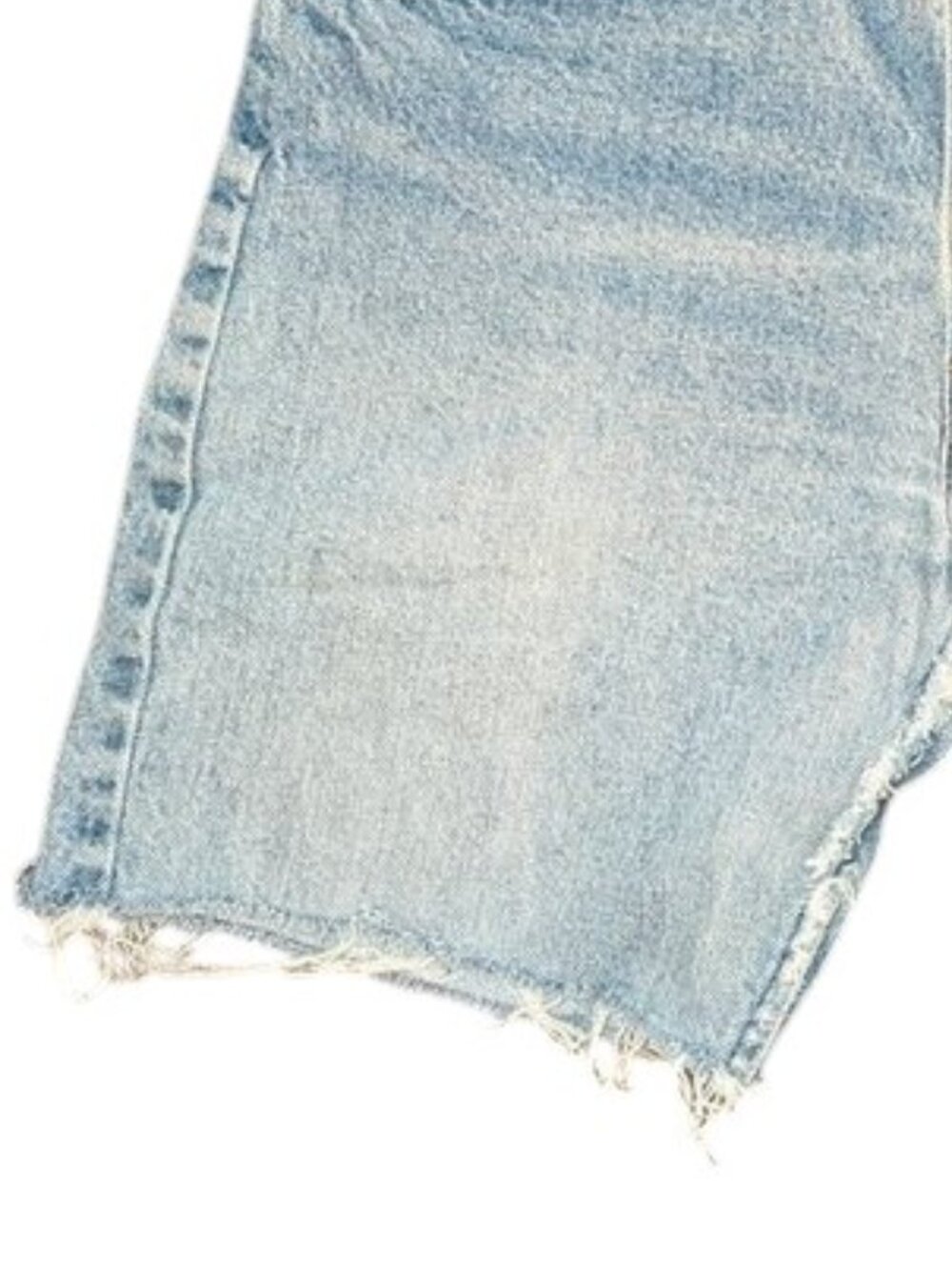 Levi Strauss & Co Vintage Cutoff Medium Wash Long Denim Jean Shorts Frayed Edge - Picture 6 of 9
